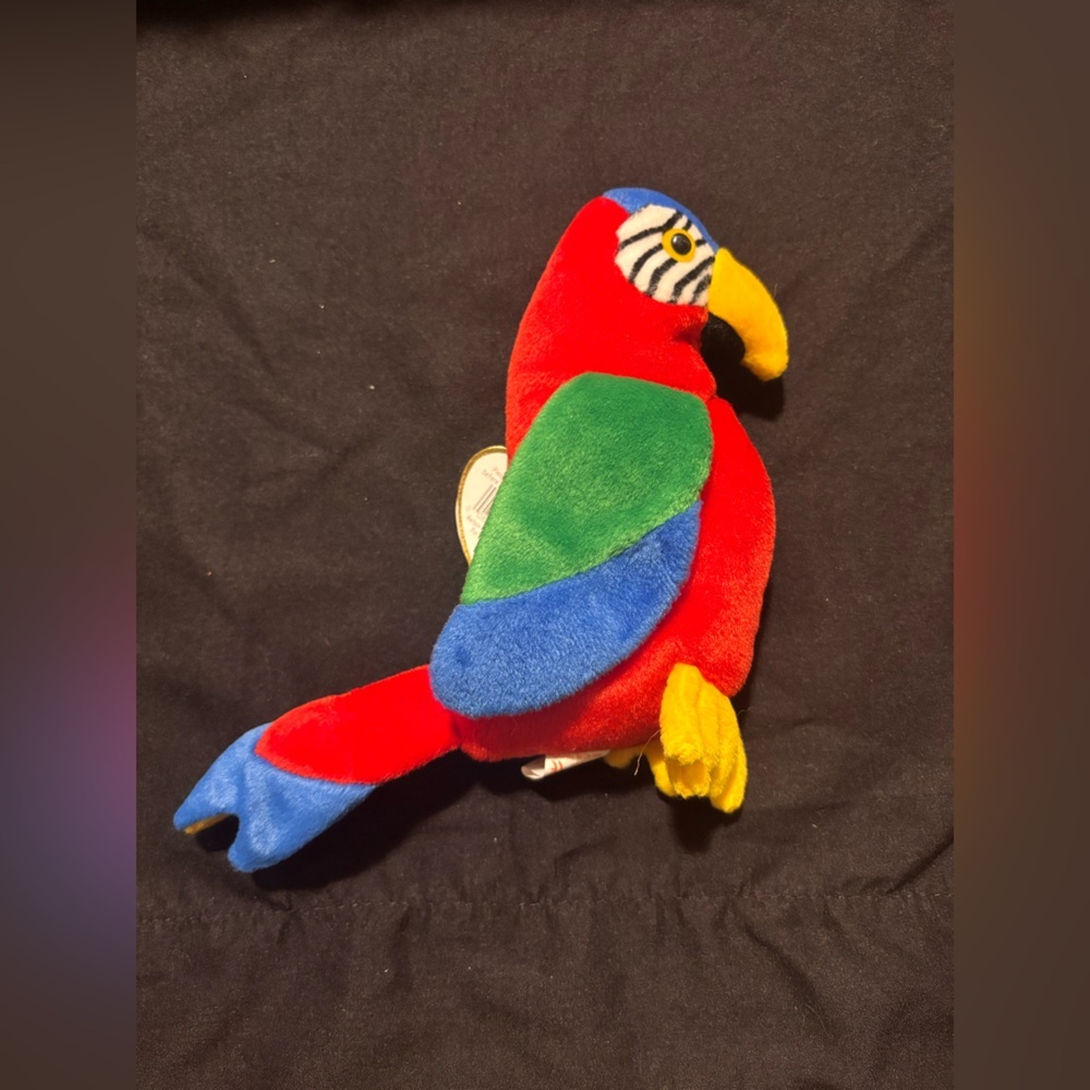 Ty Parrot Beanie Baby Plush- Jabber (1997) - Picture 2 of 4